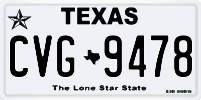 TX license plate CVG9478