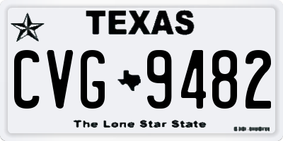 TX license plate CVG9482