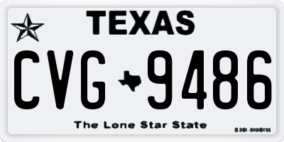 TX license plate CVG9486