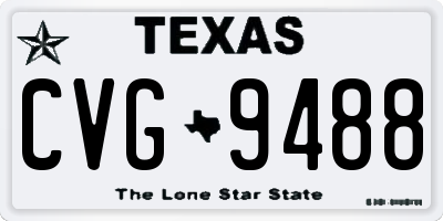 TX license plate CVG9488