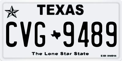 TX license plate CVG9489