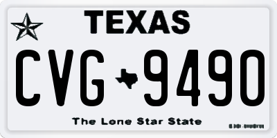 TX license plate CVG9490