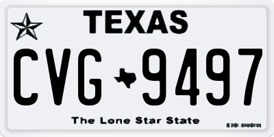 TX license plate CVG9497