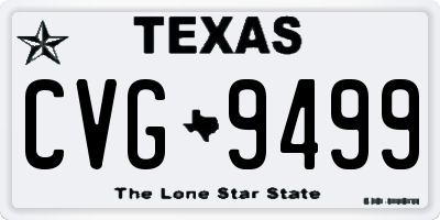 TX license plate CVG9499