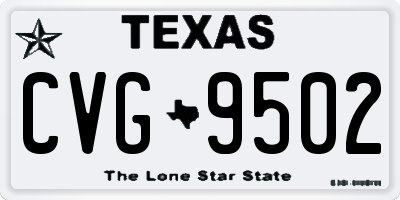 TX license plate CVG9502