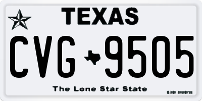 TX license plate CVG9505