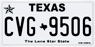 TX license plate CVG9506