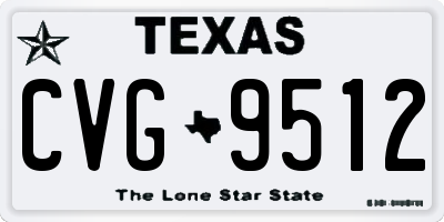 TX license plate CVG9512