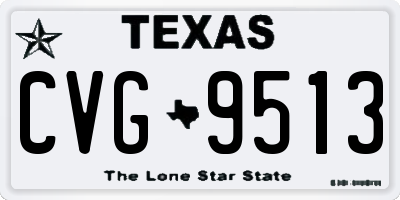 TX license plate CVG9513