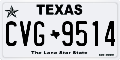 TX license plate CVG9514
