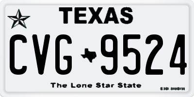 TX license plate CVG9524