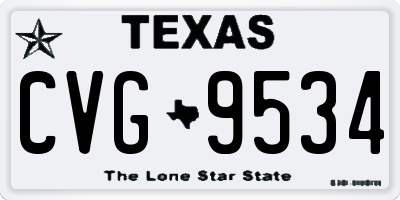 TX license plate CVG9534