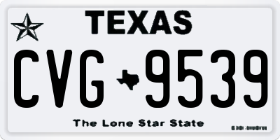 TX license plate CVG9539