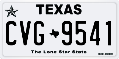 TX license plate CVG9541