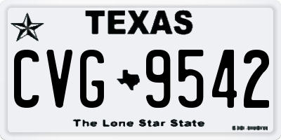 TX license plate CVG9542