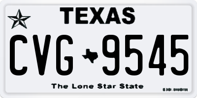 TX license plate CVG9545