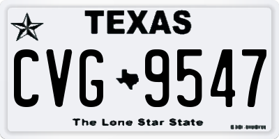 TX license plate CVG9547