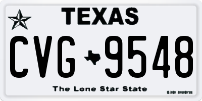 TX license plate CVG9548