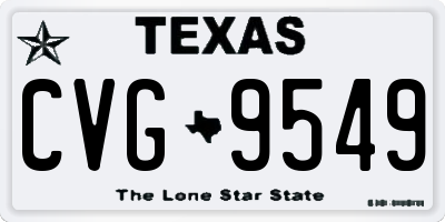 TX license plate CVG9549
