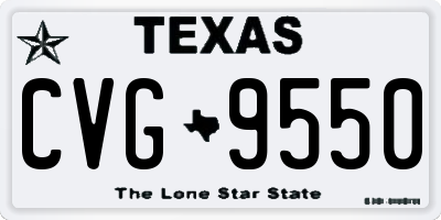 TX license plate CVG9550