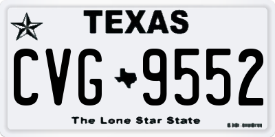 TX license plate CVG9552