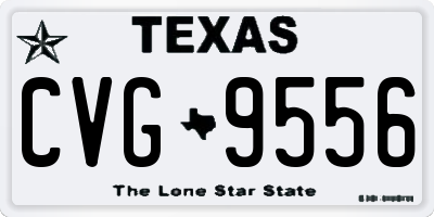 TX license plate CVG9556