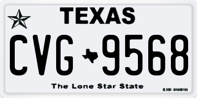TX license plate CVG9568
