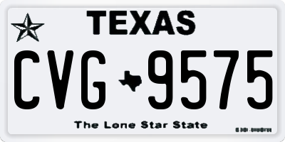 TX license plate CVG9575