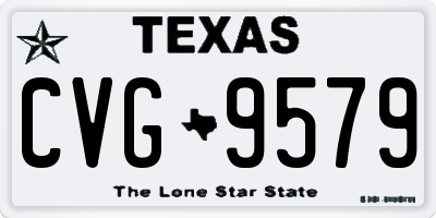 TX license plate CVG9579