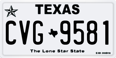 TX license plate CVG9581