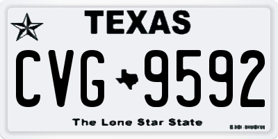 TX license plate CVG9592