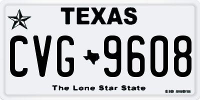 TX license plate CVG9608