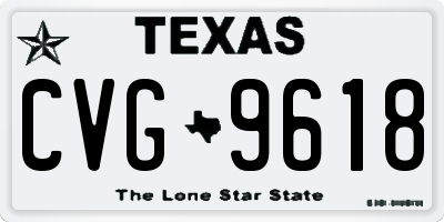 TX license plate CVG9618