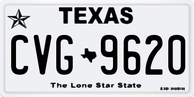 TX license plate CVG9620