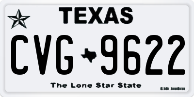 TX license plate CVG9622