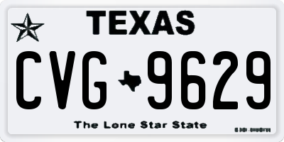 TX license plate CVG9629