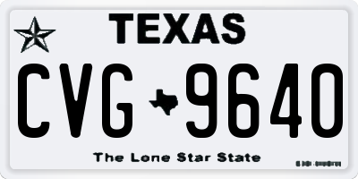 TX license plate CVG9640