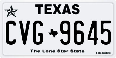 TX license plate CVG9645
