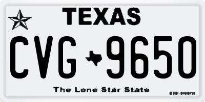 TX license plate CVG9650