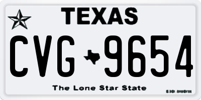 TX license plate CVG9654