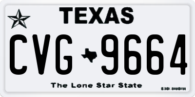 TX license plate CVG9664