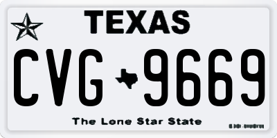 TX license plate CVG9669
