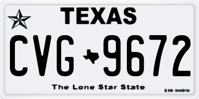 TX license plate CVG9672