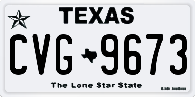 TX license plate CVG9673