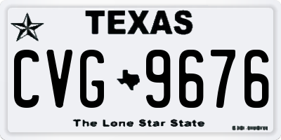 TX license plate CVG9676