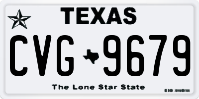 TX license plate CVG9679