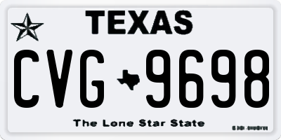 TX license plate CVG9698