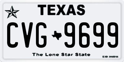 TX license plate CVG9699