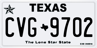 TX license plate CVG9702