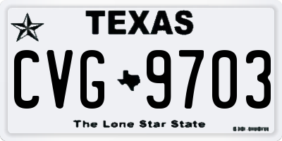 TX license plate CVG9703